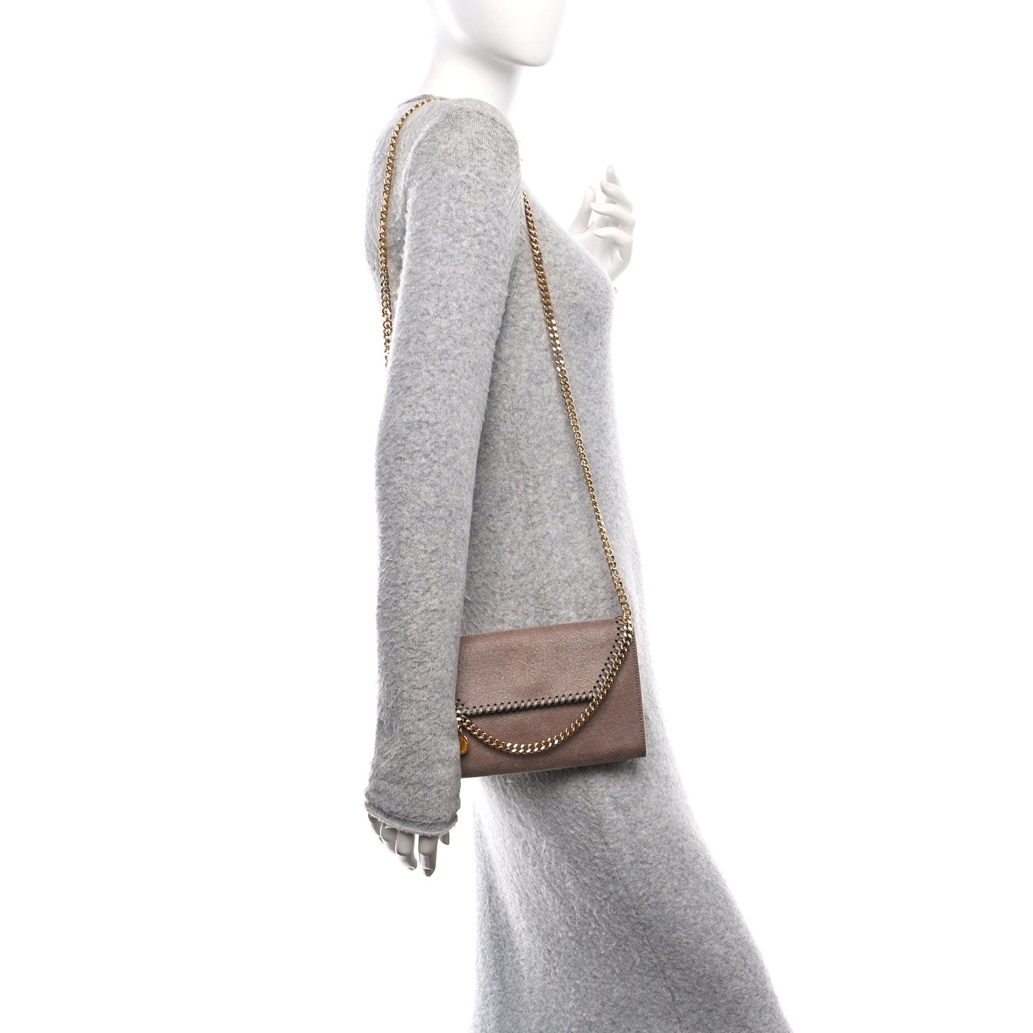 Stella McCartney Shaggy Deer Mini Falabella Crossbody Bag Beige 2 of 9