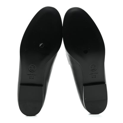 Chanel Lambskin Enamel CC Moccasin Loafers 37 Black 6 of 9