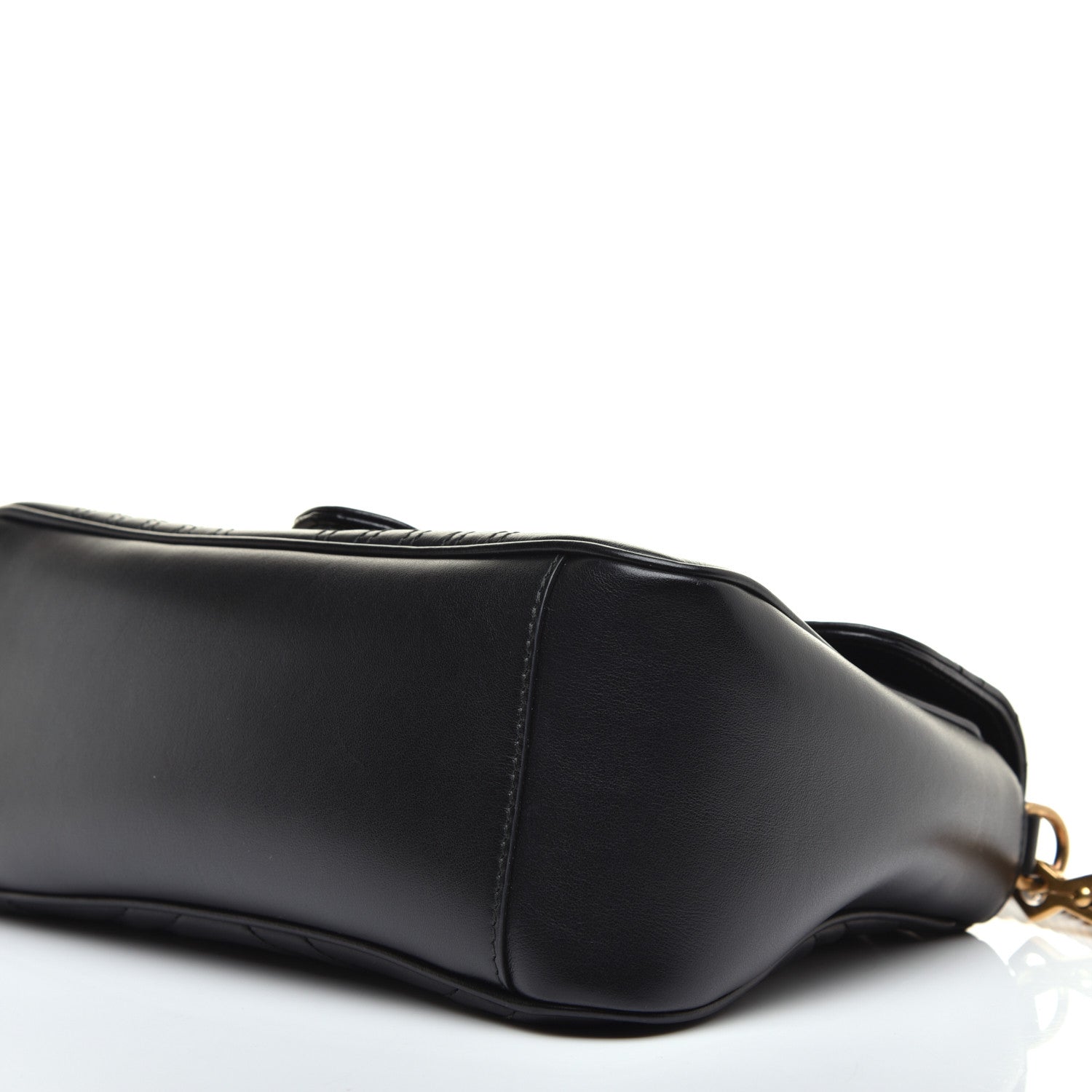 Gucci Calfskin Matelasse Small GG Marmont Top Handle Shoulder Bag Black 9 of 9