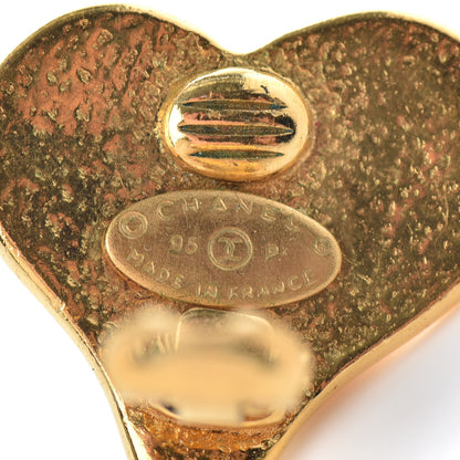 Chanel Pearl Heart Clip On Earrings Gold 4 of 4