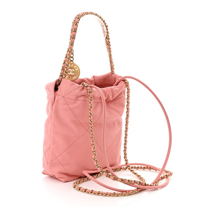 Chanel Shiny Caviar Quilted Mini Chanel 22 Coral 3 of 10