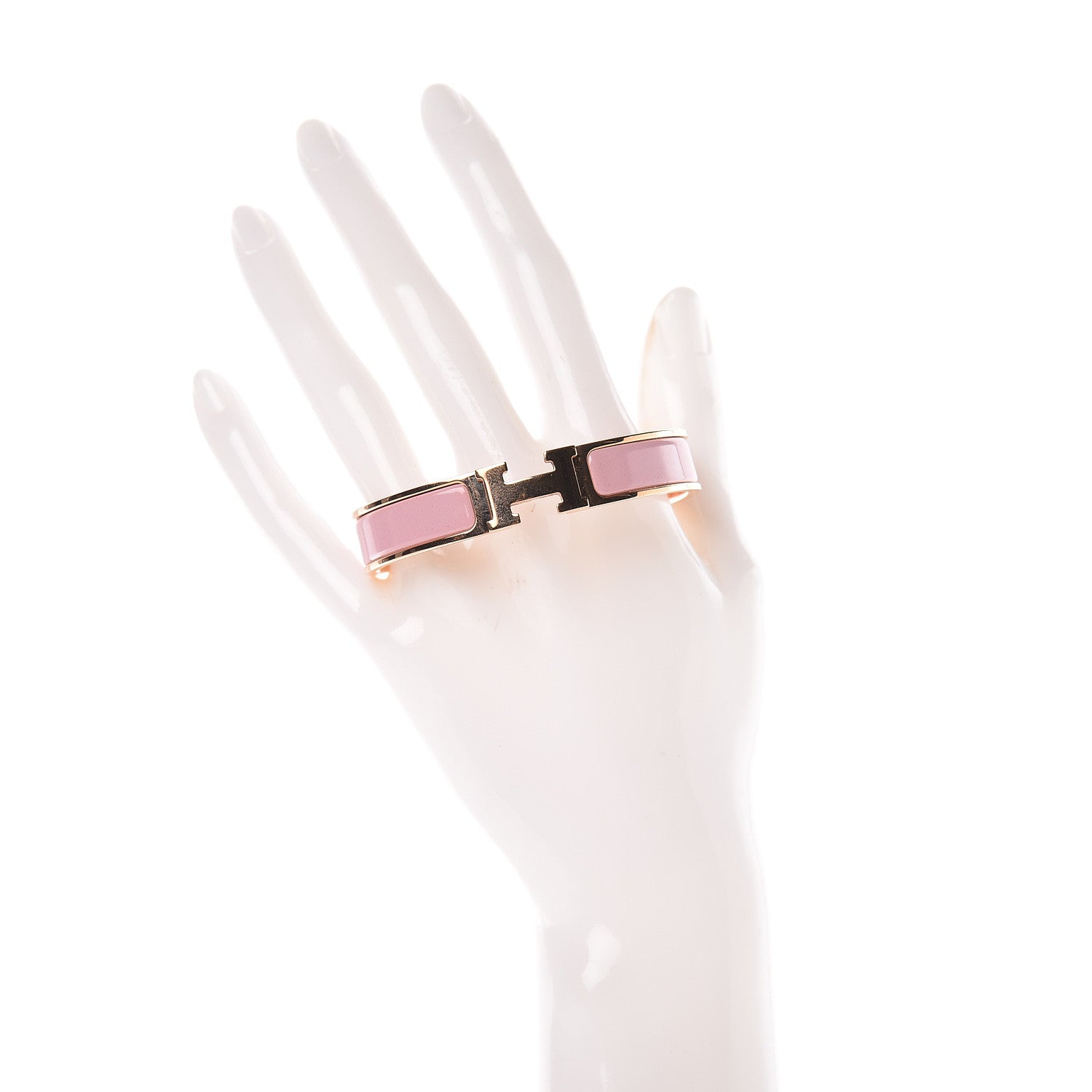 Hermes Enamel Narrow Clic Clac H Bracelet GM Rose Nacarat 2 of 5