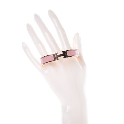 Hermes Enamel Narrow Clic Clac H Bracelet GM Rose Nacarat 2 of 5