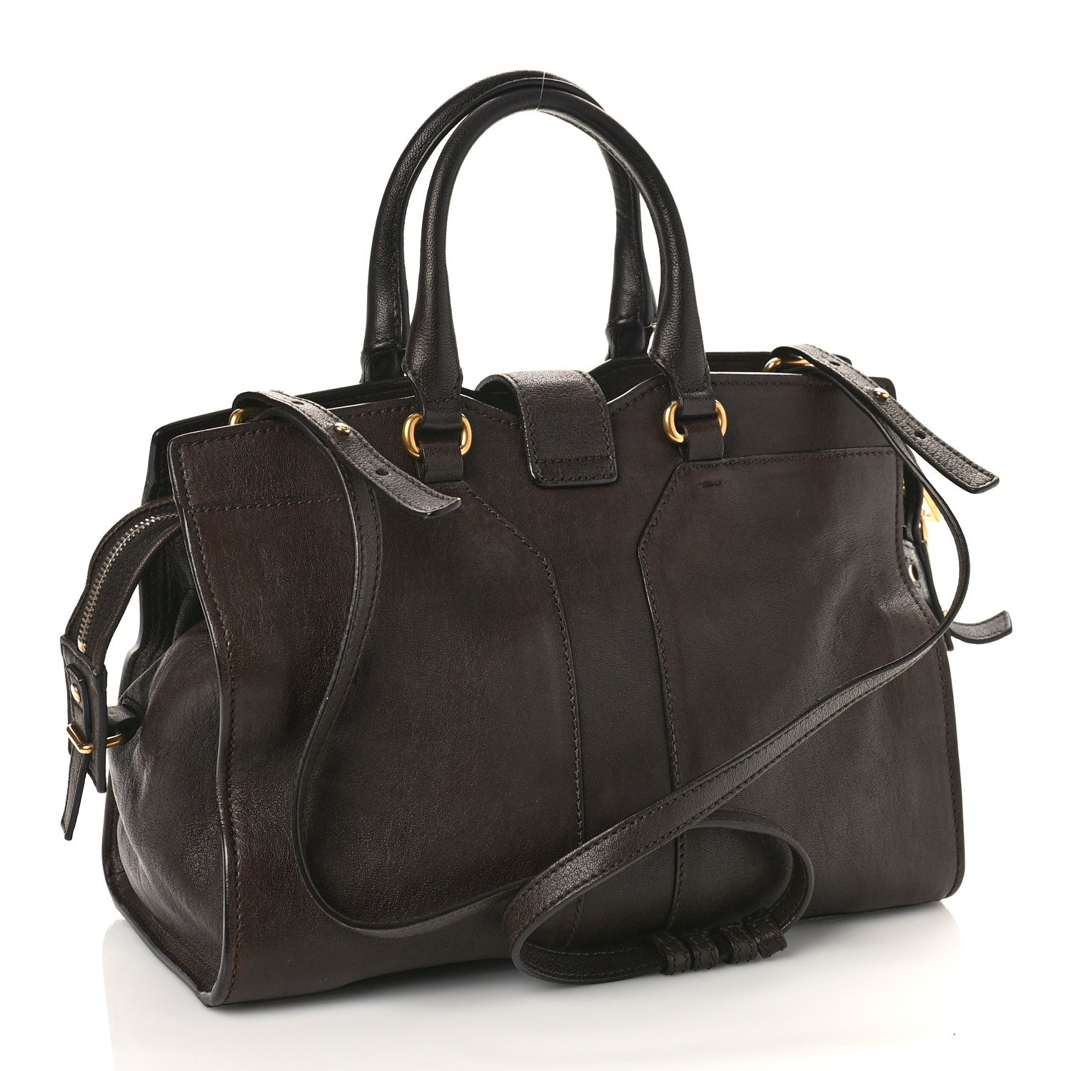 Saint Laurent Sheepskin Small Cabas Chyc Dark Brown 3 of 9