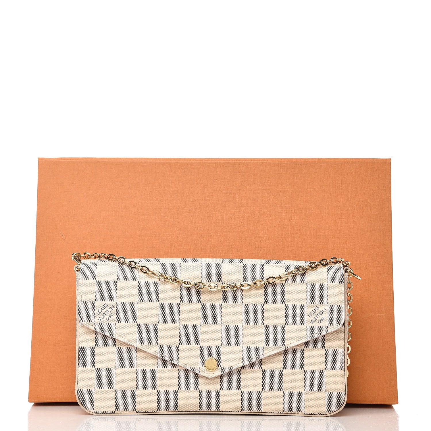 Louis Vuitton Damier Azur Pochette Felicie Chain Wallet Rose Ballerine 9 of 9