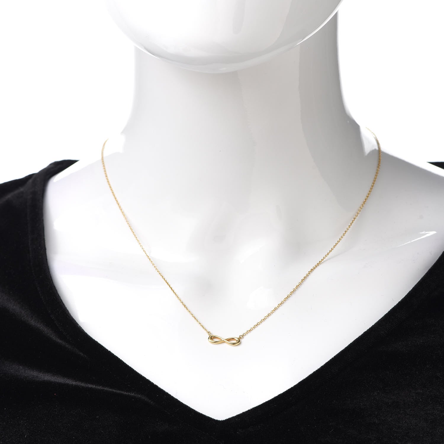 Tiffany 18K Yellow Gold Infinity Pendant Necklace 2 of 5