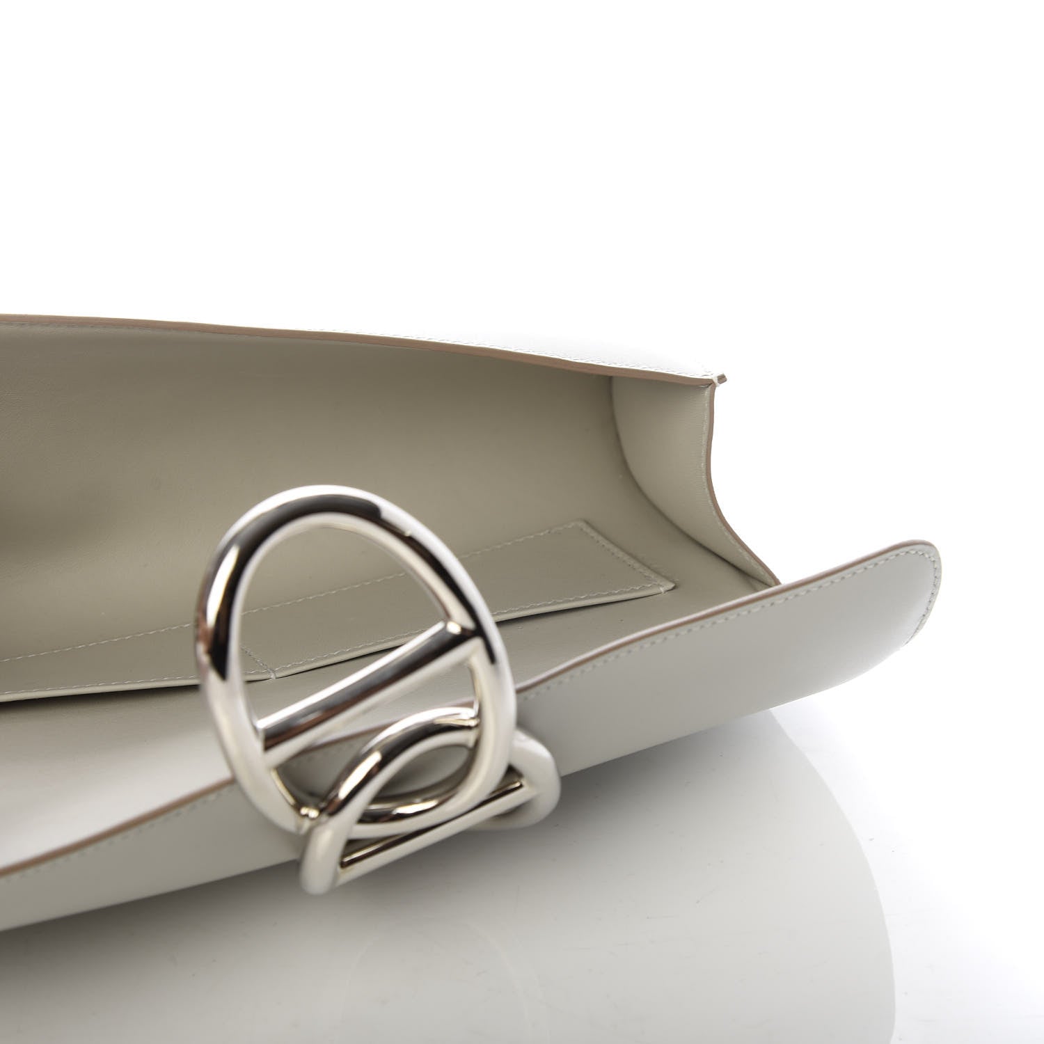 Hermes Tadelakt Egee Clutch Gris Perle 5 of 9