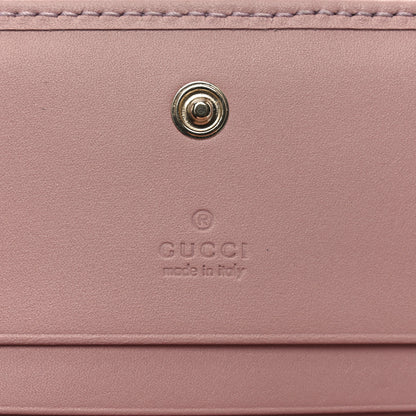 Gucci GG Supreme Monogram Textured Calfskin Emblem Mini Wallet Light Pink 6 of 7