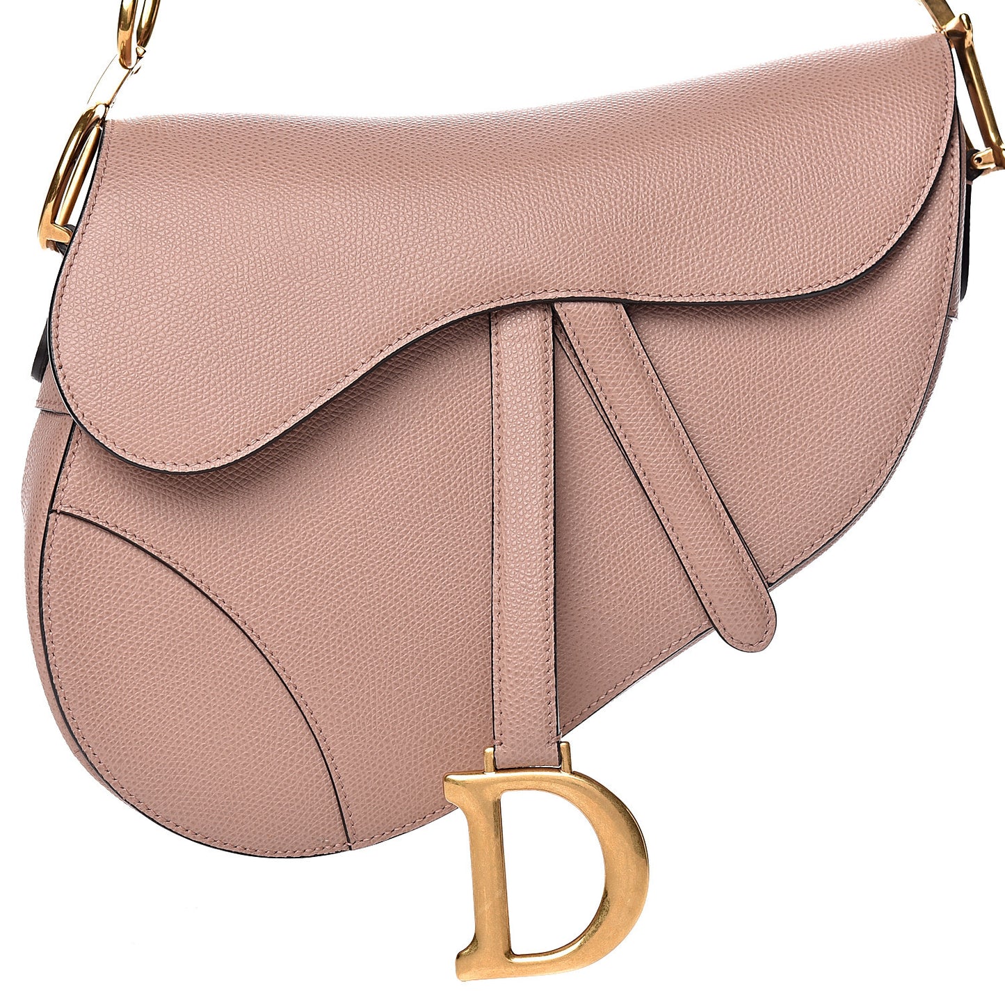 Grained Calfskin Saddle Bag Pink