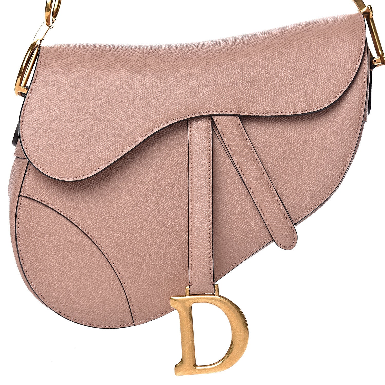 Christian Dior Grained Calfskin Saddle Bag Pink 14 of 14