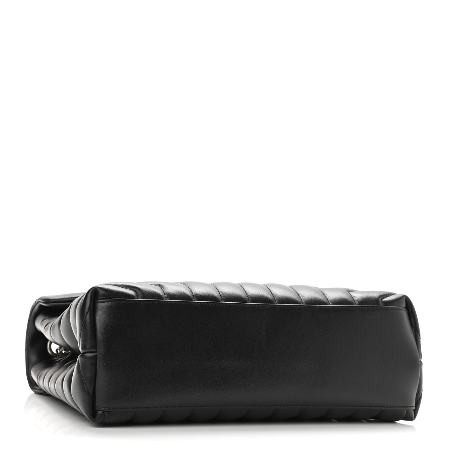 Calfskin Y Quilted Monogram Medium Loulou Chain Satchel Black