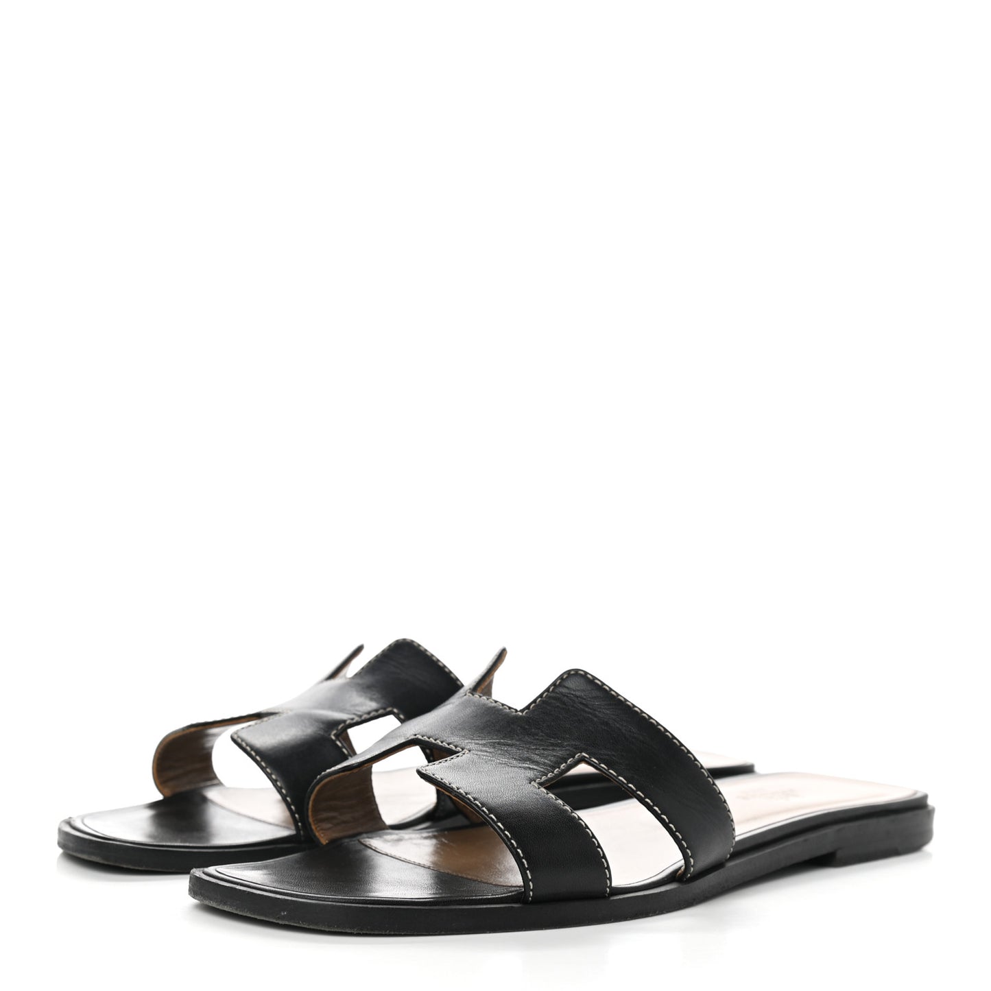 Box Calfskin Oran Sandals 37.5 Black