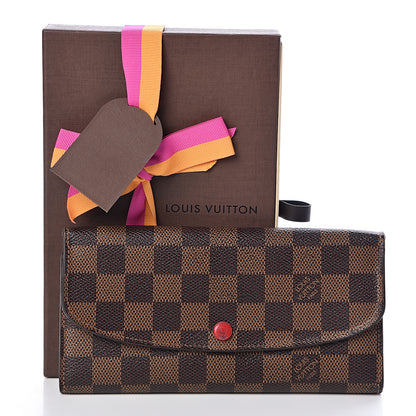 Louis Vuitton Damier Ebene Emilie Wallet Red 13 of 13