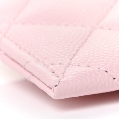 Chanel Caviar Quilted Crystal Card Holder Pink 9 of 11
