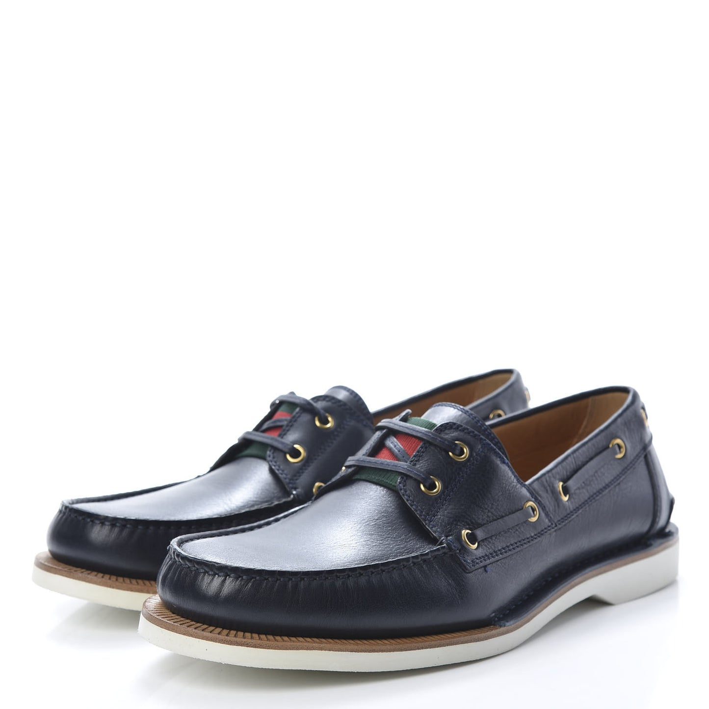 Calfskin Mens Delta Boat Loafer 10 Blue Ivory
