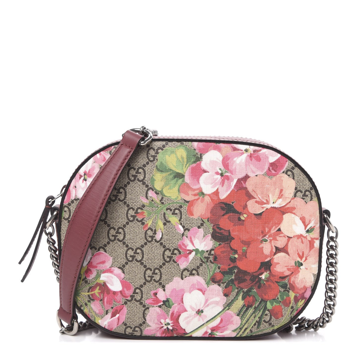 GG Supreme Monogram Blooms Mini Chain Shoulder Bag Beige Multicolor Dry Rose