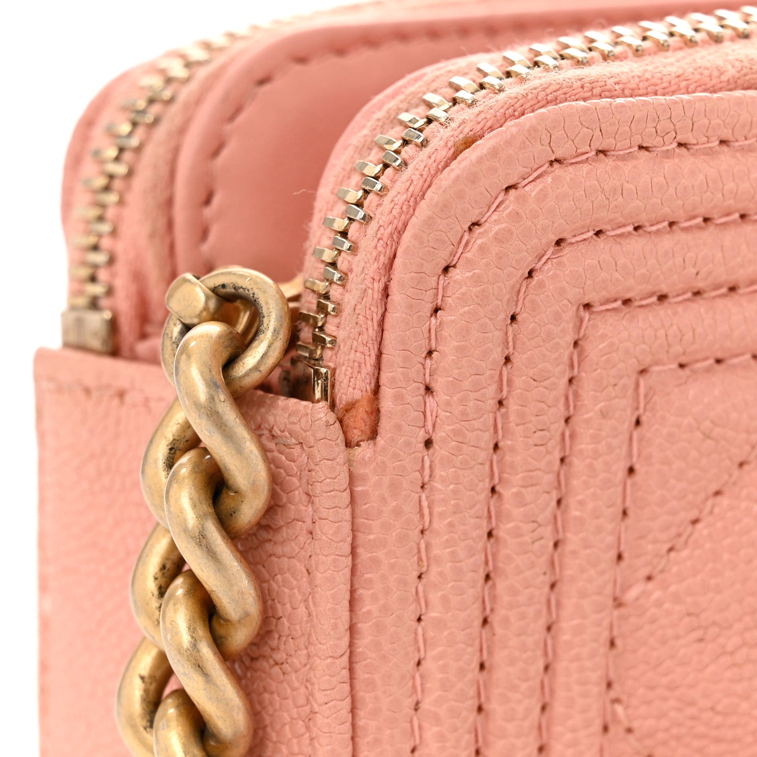 Chanel Caviar Quilted Small Boy Clutch With Chain Light Pink 14 of 14
