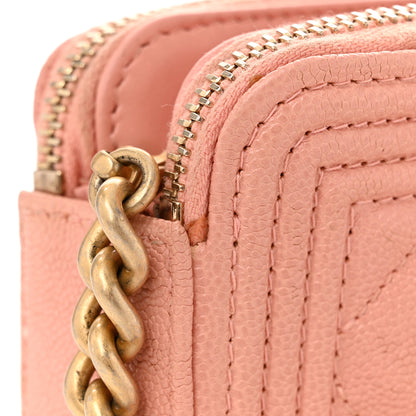 Chanel Caviar Quilted Small Boy Clutch With Chain Light Pink 14 of 14
