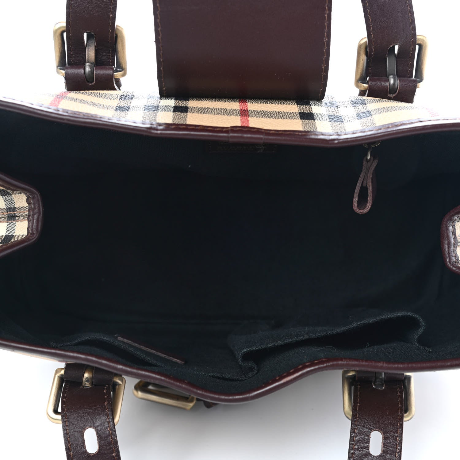 Burberry Haymarket Check Buckle Satchel Chocolate 4 of 9
