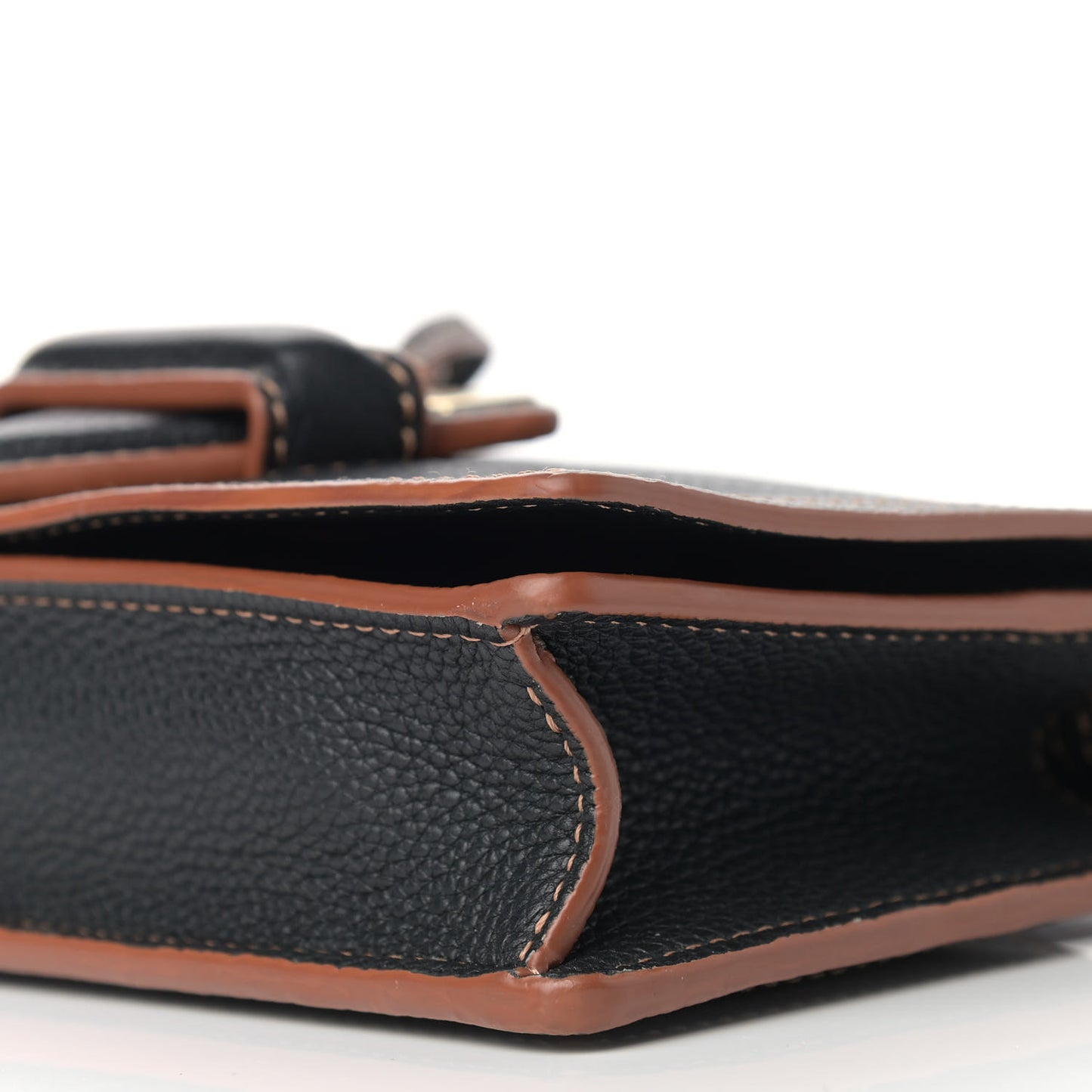 Grained Calfskin Mini Barcelona Shoulder Bag Black