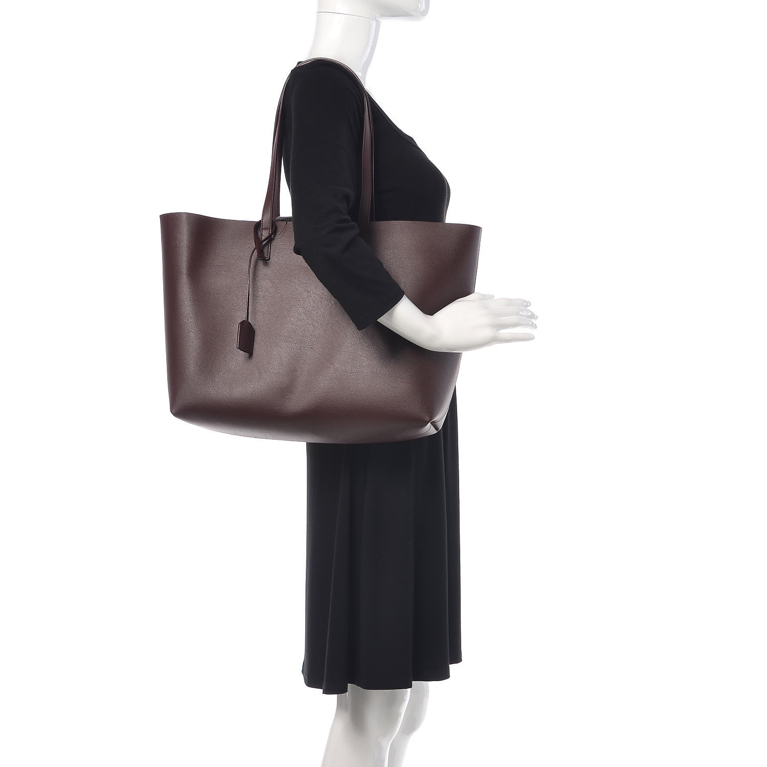 Saint Laurent Calfskin Large Shopping Tote Bordeaux 2 of 10