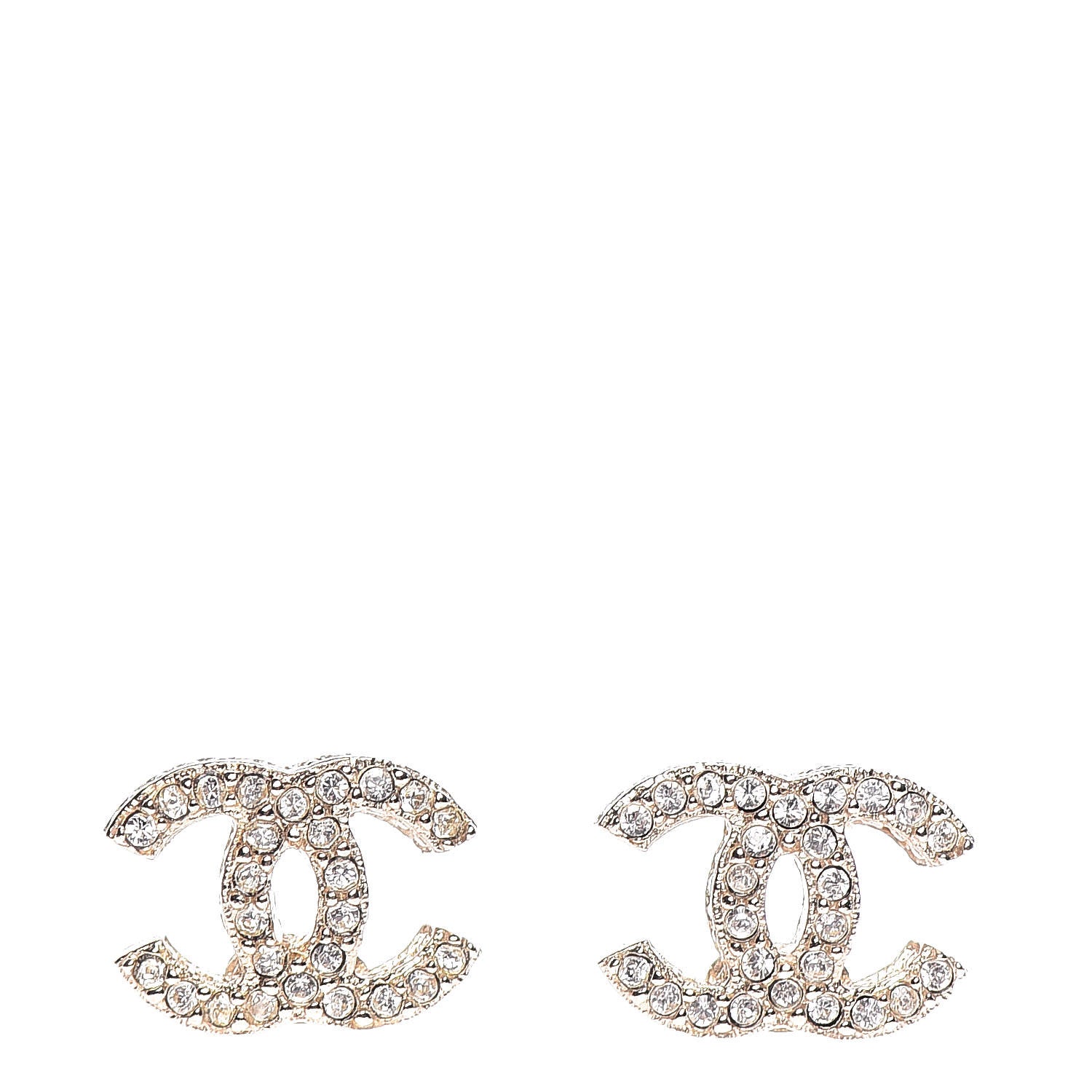 Chanel Crystal CC Earrings Gold 1 of 5