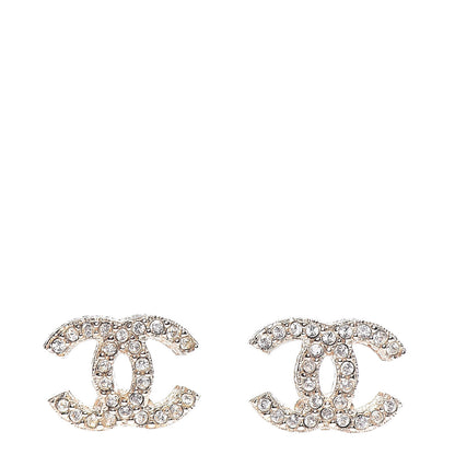 Chanel Crystal CC Earrings Gold 1 of 5