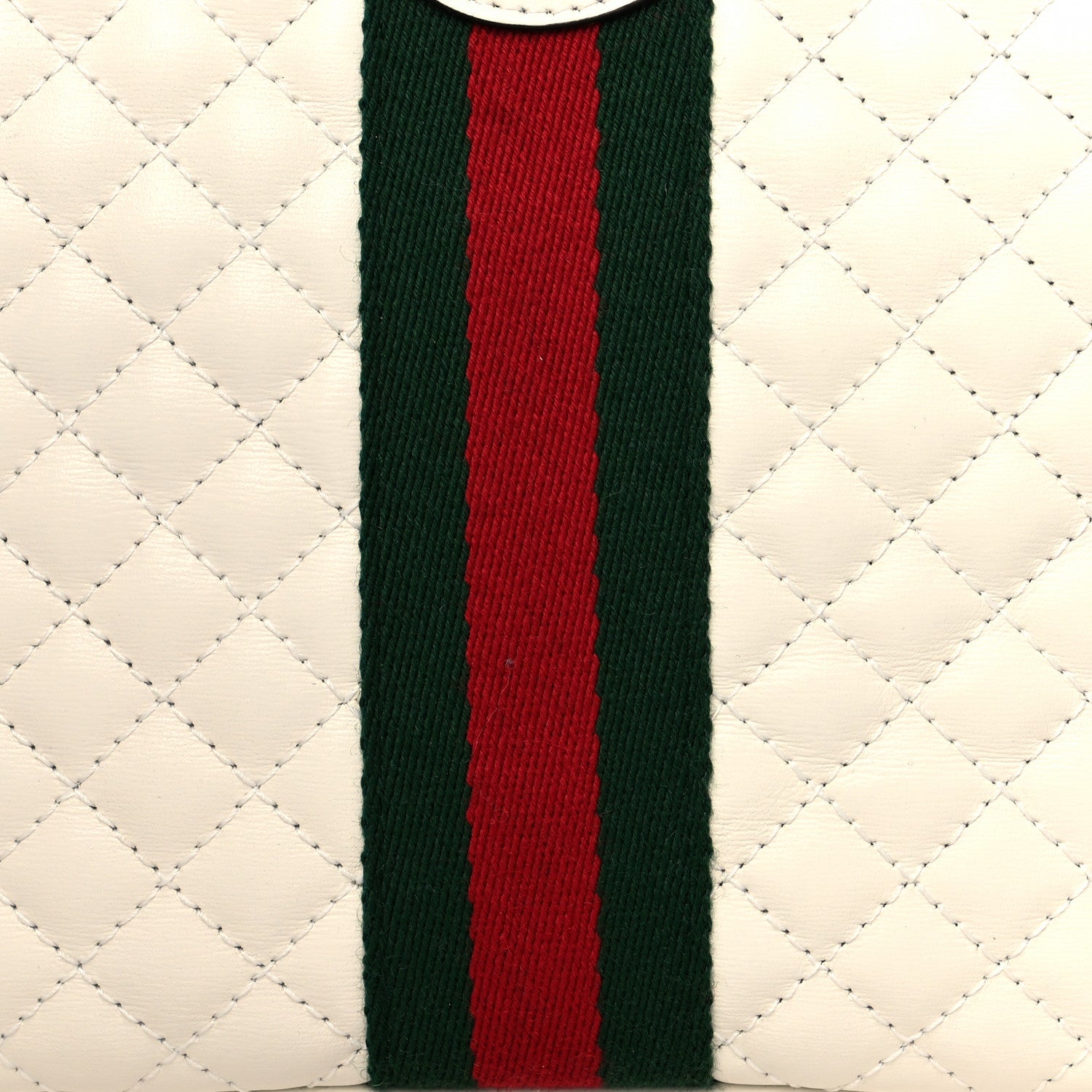 Gucci Calfskin Web Trapuntata Small Shoulder Bag White 8 of 10