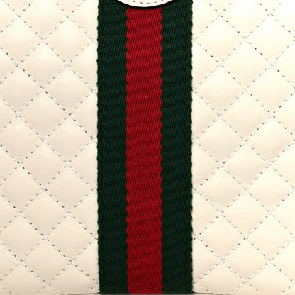 Gucci Calfskin Web Trapuntata Small Shoulder Bag White 8 of 10