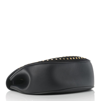 Chloe Suede Smooth Calfskin Studded Drew Shoulder Bag Black 4 of 11