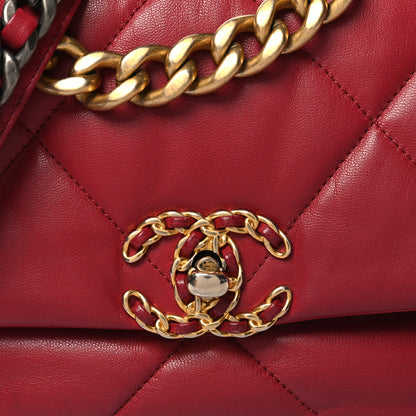 Chanel Goatskin Quilted Medium Chanel 19 Flap Red 8 of 12