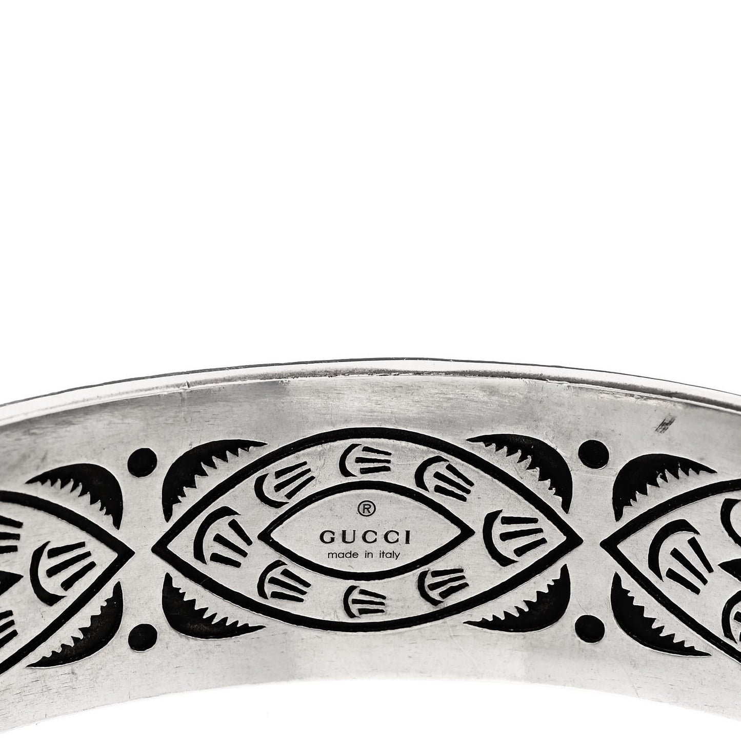 Sterling Silver Enamel G Cuff Bracelet