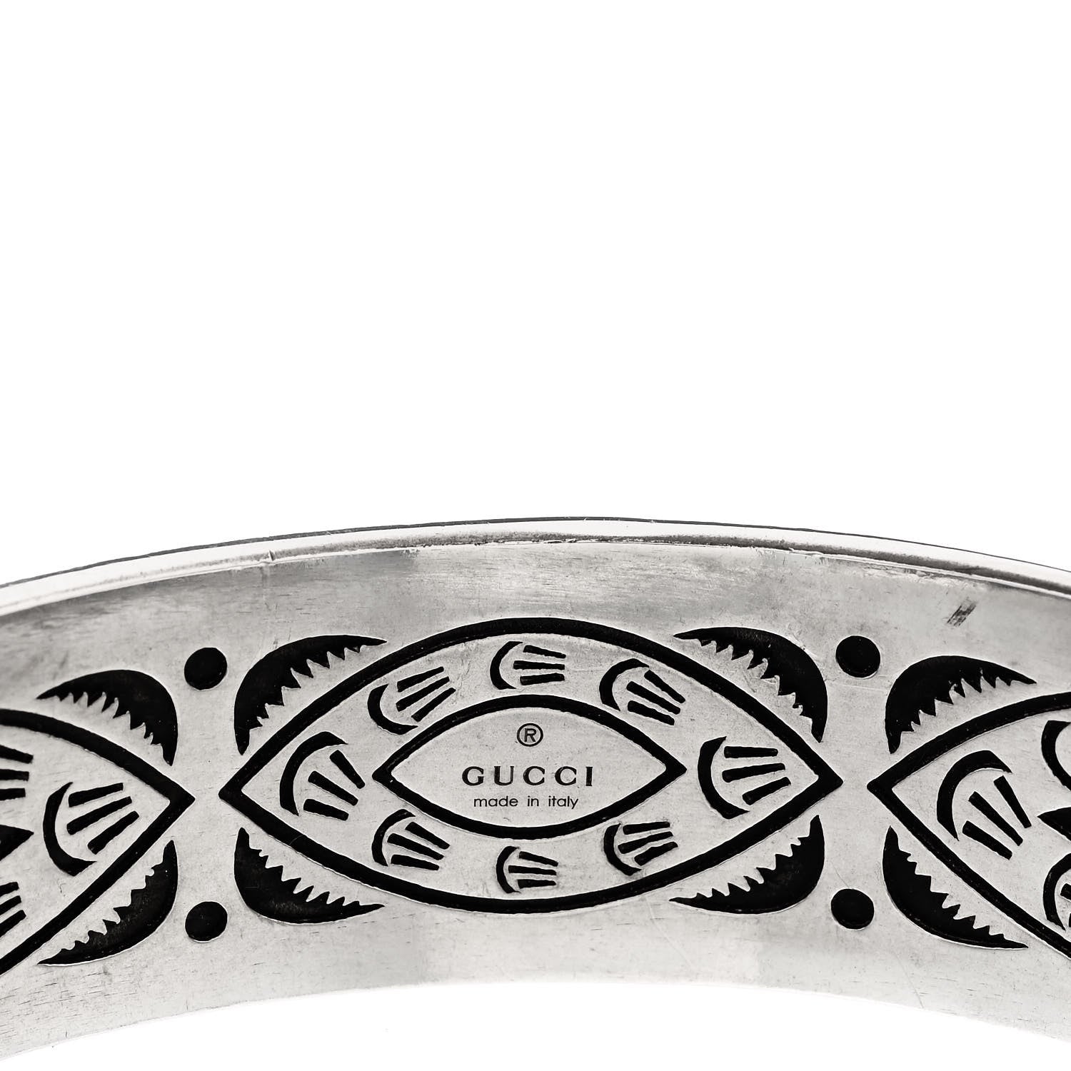 Gucci Sterling Silver Enamel G Cuff Bracelet 3 of 5