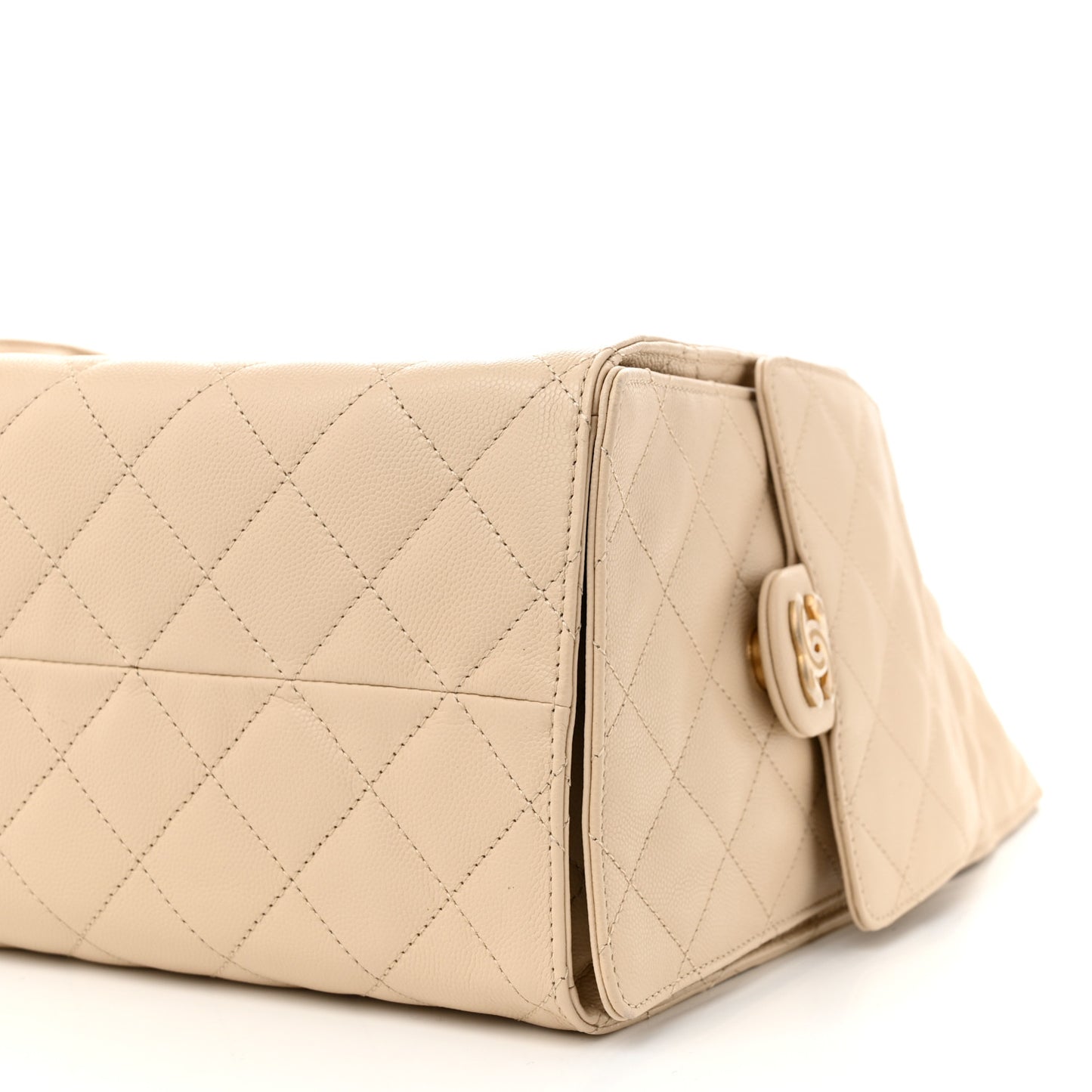 Caviar Quilted Medium Chanel 25 Handbag Beige
