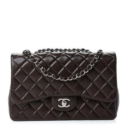 Chanel Caviar Quilted Jumbo Single Flap Dark Brown 1 of 11