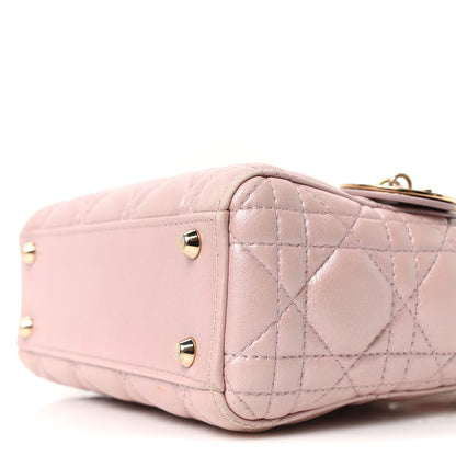 Christian Dior Metallic Lambskin Cannage Mini Lady Dior Lotus 9 of 9