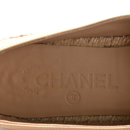 Chanel Lambskin CC Espadrilles 39 Beige Black 8 of 9