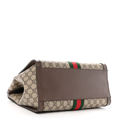 Gucci GG Supreme Monogram Web Medium Ophidia Tote Bag Brown 4 of 10