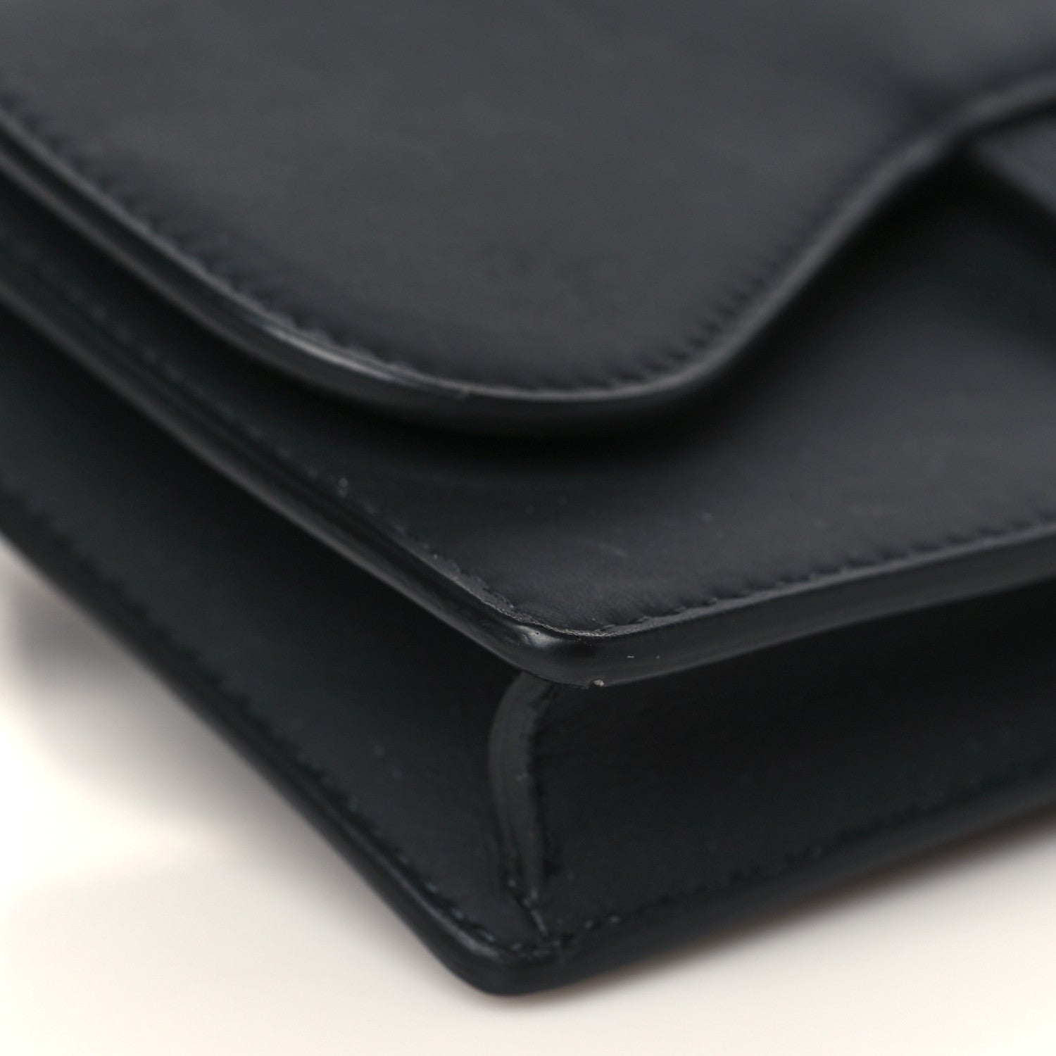 Christian Dior Ultra Matte Calfskin Saddle Belt Clutch Black 7 of 9