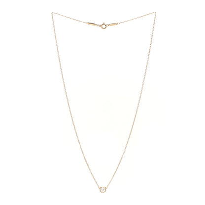 Tiffany 18K Rose Gold Diamond .25ct Elsa Peretti Diamonds by the Yard Pendant Necklace 3 of 6