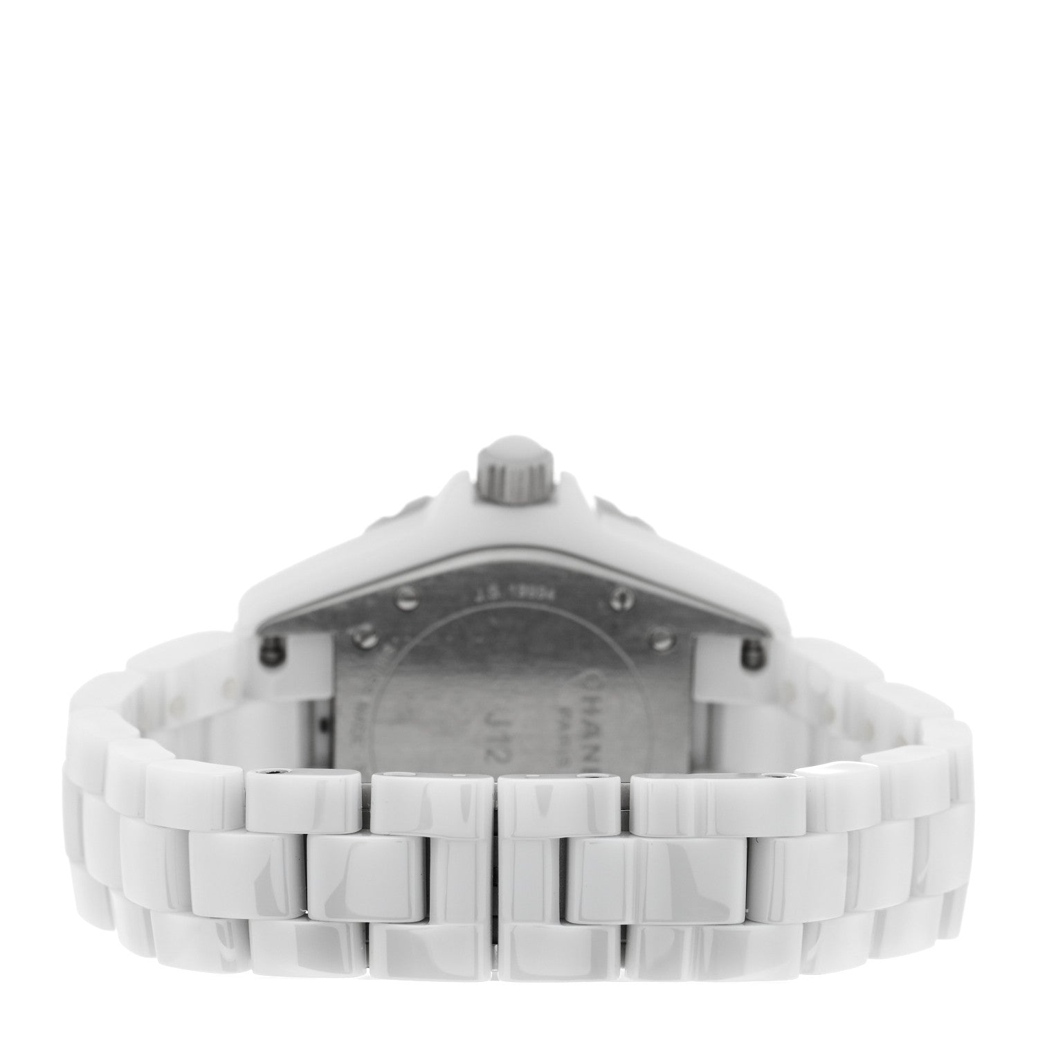Chanel Stainless Steel Ceramic Diamond 33mm J12 Quartz Watch White 3 of 4