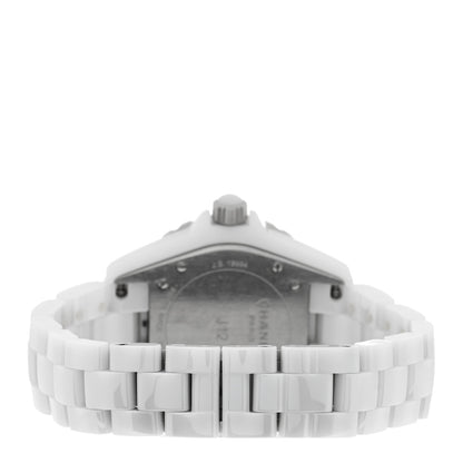Chanel Stainless Steel Ceramic Diamond 33mm J12 Quartz Watch White 3 of 4