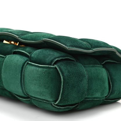 Bottega Veneta Suede Maxi Intrecciato Padded Chain Cassette Crossbody Bag Emerald Green 9 of 9