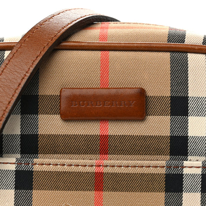 Burberry Calfskin Haymarket Check Crossbody Bag Brown 7 of 12