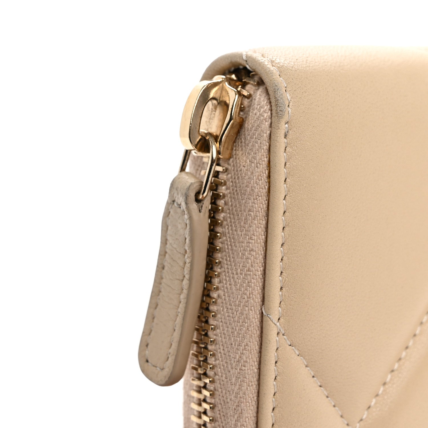 Chanel Shiny Goatskin Quilted 19 Long Zipped Around Wallet Beige 10 of 14