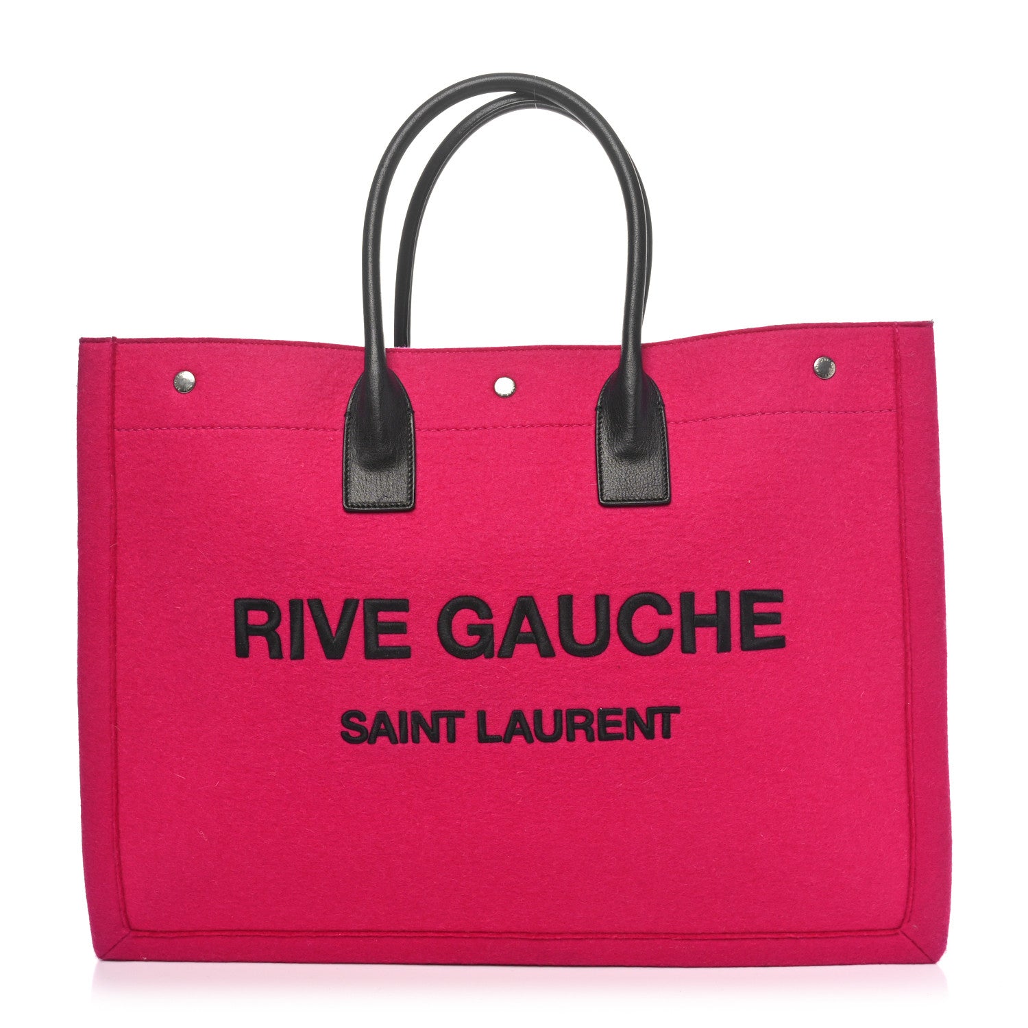 Saint Laurent Wool Rive Gauche Tote Fuchsia 1 of 11