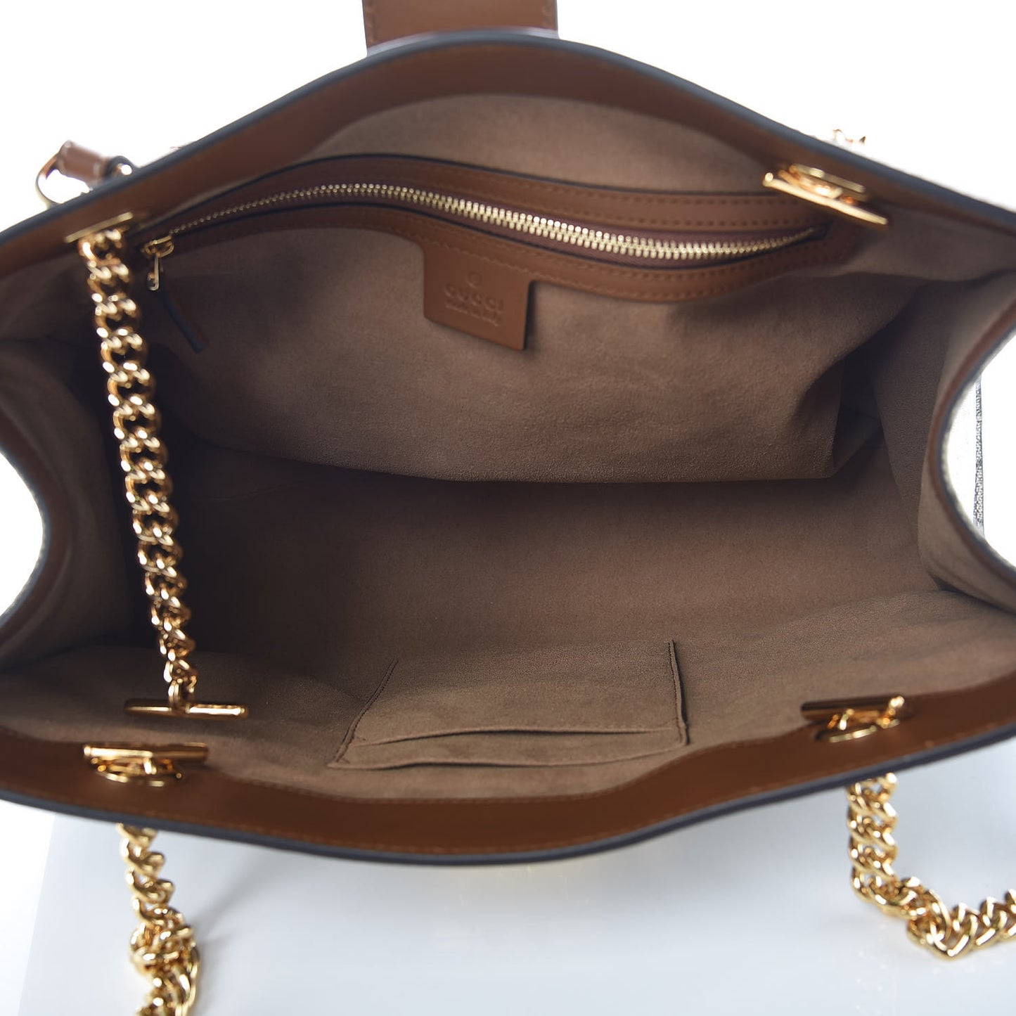 GG Supreme Monogram Medium Padlock Tote Beige Cuir