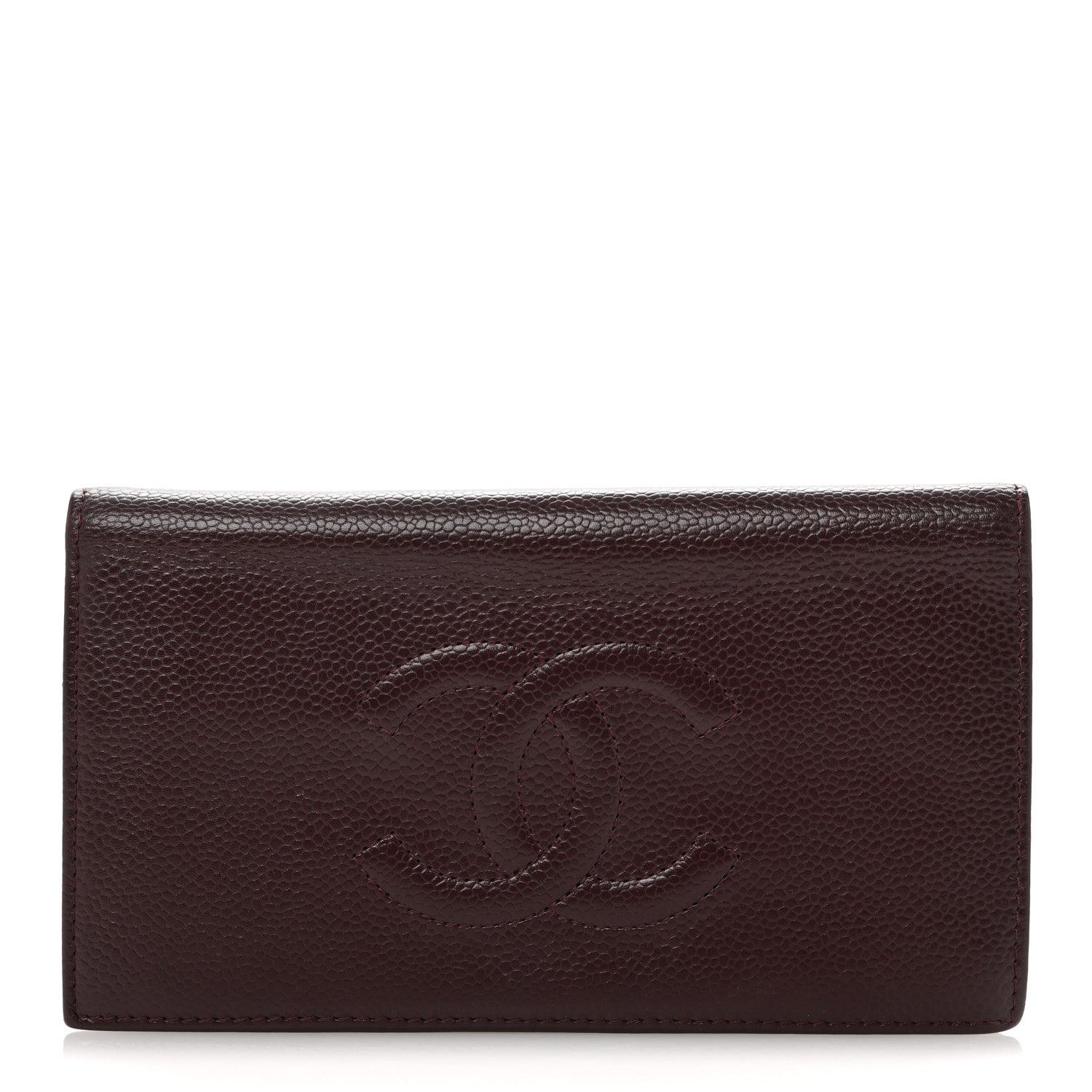 Chanel Caviar Timeless CC Yen Wallet Burgundy 1 of 9