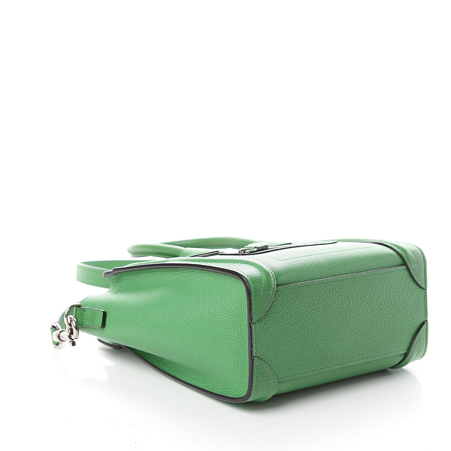 Celine Drummed Calfskin Nano Luggage Mint 3 of 8