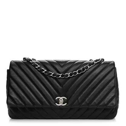Chanel Lambskin Chevron Quilted Single Flap Black 1 of 11